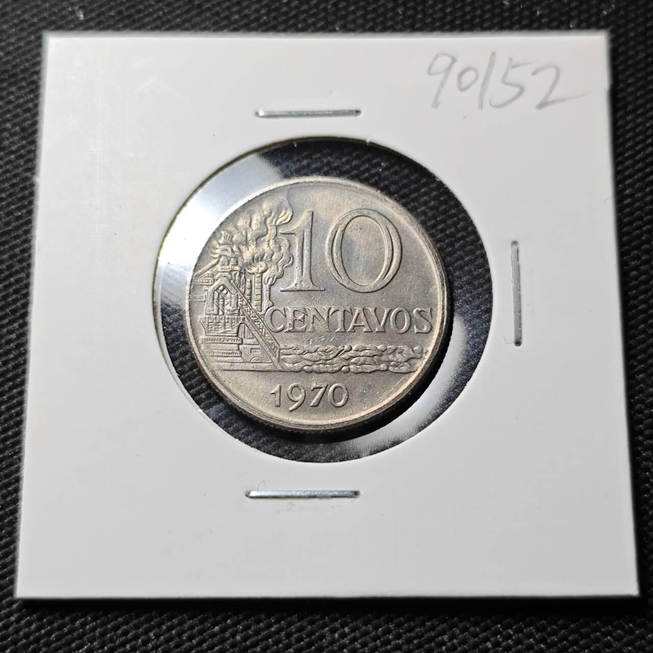KK钱币收藏小铺  第390期  2月预留时间 周末发货  1970巴西10分 巴西女神 好品