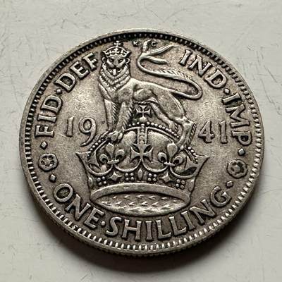 🌹外币初藏🌹🐯2026年第13场  每周二四六晚8️⃣点 接代拍 -  英国1941年1先令银币 5.65克50%银