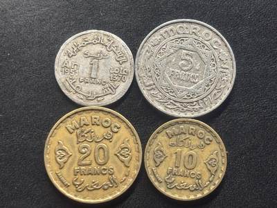 邮泉阁限时拍卖第四十场 非洲专场（硬币在国外。请付邮费6元。） - 法属摩洛哥4枚