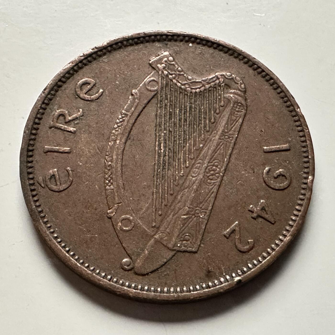 🌹外币初藏🌹🐯2026年第13场  每周二四六晚8️⃣点 接代拍 爱尔兰1942年1/2便士