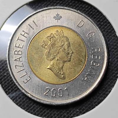 KK钱币收藏小铺  第390期  2月预留时间 周末发货 -  2001加拿大2元双色币