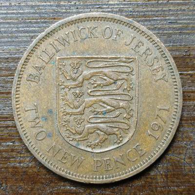 【铜匠收藏】★第141★散币专场 不寄存，30包邮。不满30元，支付5元运费。《接受代拍 代送NGC评级》 - 18【无寄存】英属泽西 1971年 2便士