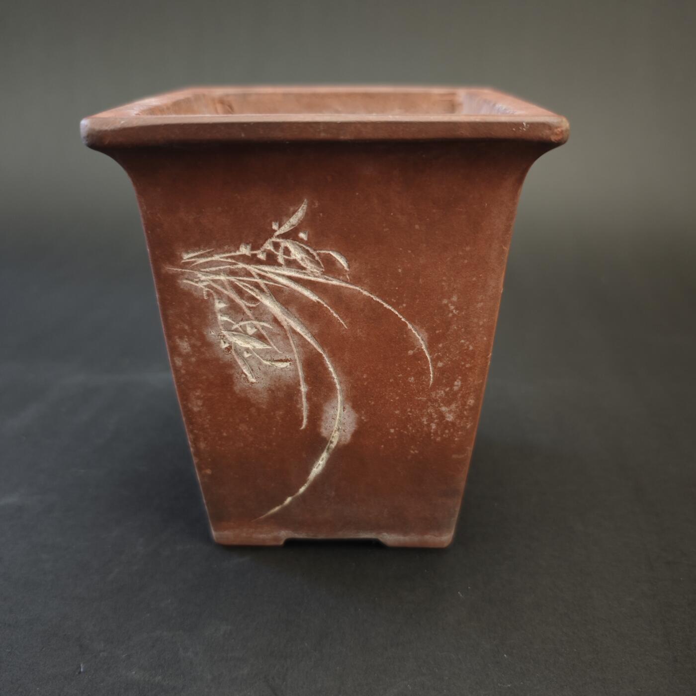 上海都达杂项专场九（全场包邮） 清 紫砂刻兰花花盆1-421