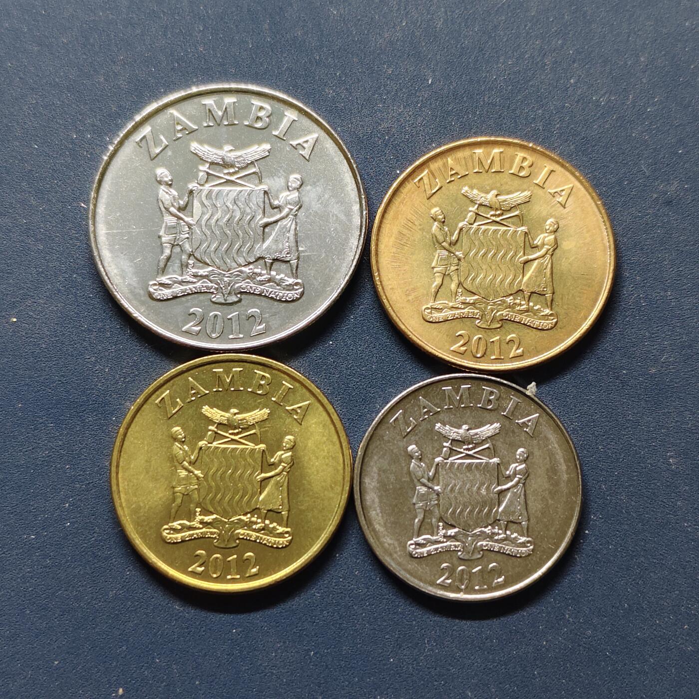 【全场包邮】纯粹捡漏拍498场-持续更新中 赞比亚2012年清年份4枚套币