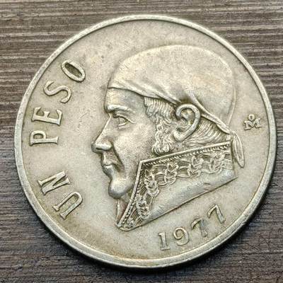 【铜匠收藏】★第142★散币专场 不寄存，30包邮。不满30元，支付5元运费。《接受代拍 代送NGC评级》 - 1【无寄存】墨西哥 1977年 1比索 铜镍币 民族英雄莫雷洛斯