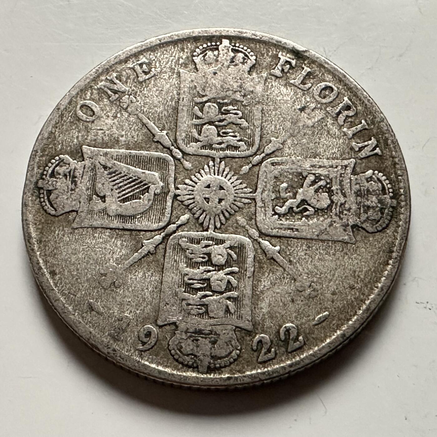 🌹外币初藏🌹🐯2026年第13场  每周二四六晚8️⃣点 接代拍  英国1922年1弗洛林银币 11.3克50%银