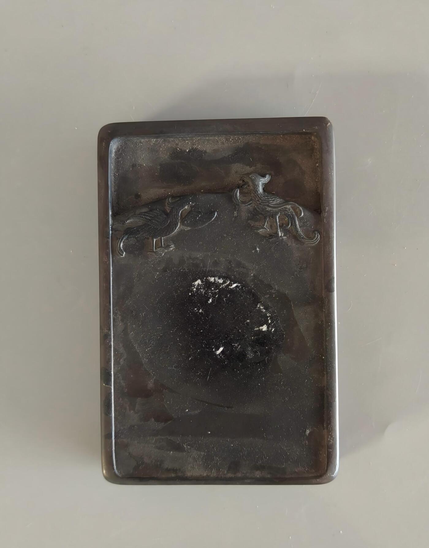 上海都达杂项专场九（全场包邮） 清 端刻双龙戏珠砚1-311