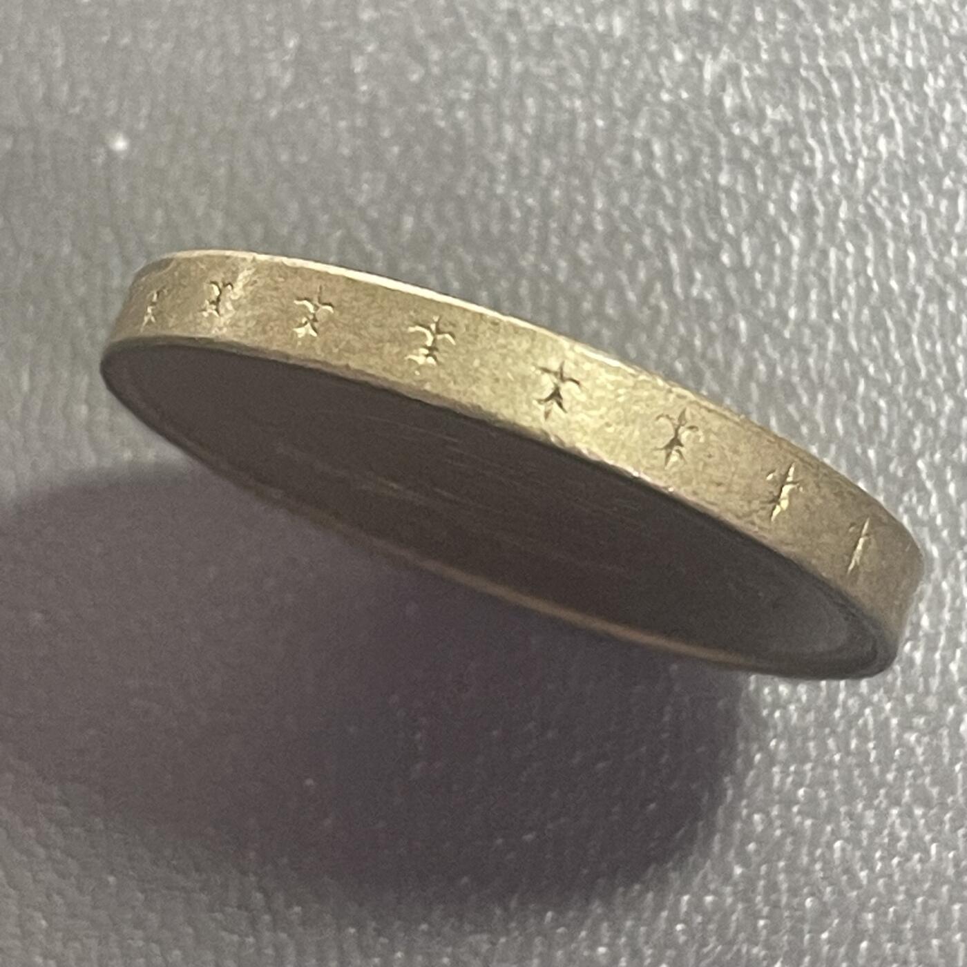 回流0201 西班牙1999年100比塞塔纪念铜币 国际老人年