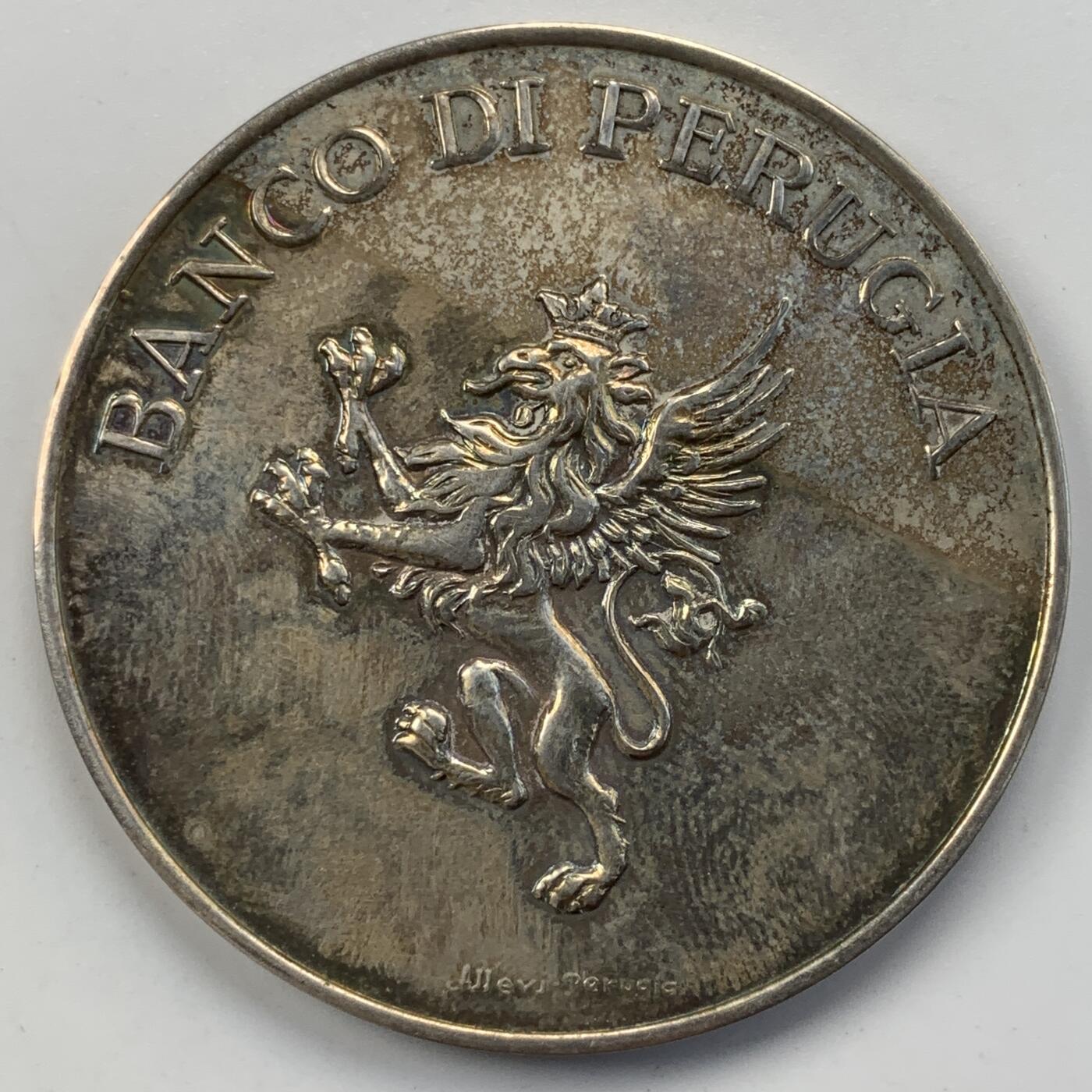 掌中浮雕-藏着的欧洲第051场 PERUGIA银行纪念银章，50mm，49.86g