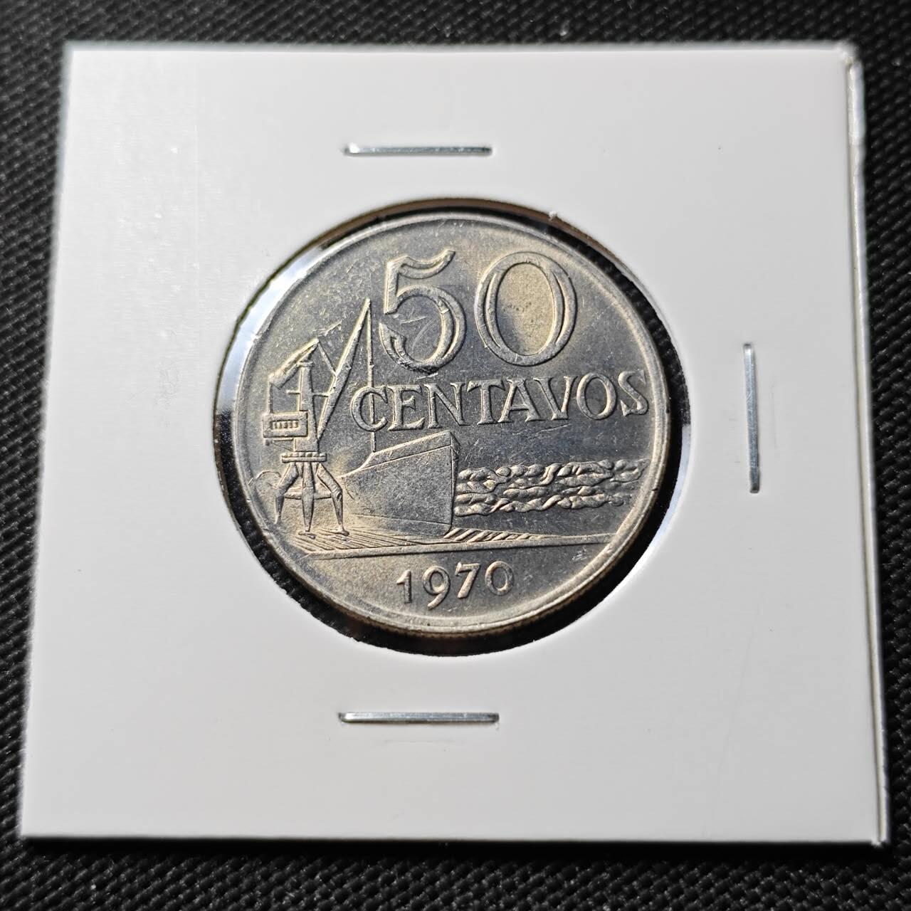 KK钱币收藏小铺  第390期  2月预留时间 周末发货  1970巴西50分 巴西女神好品