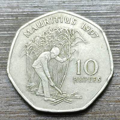 【铜匠收藏】★第141★散币专场 不寄存，30包邮。不满30元，支付5元运费。《接受代拍 代送NGC评级》 - 57【无寄存】毛里求斯 1997年 10卢比 铜镍币