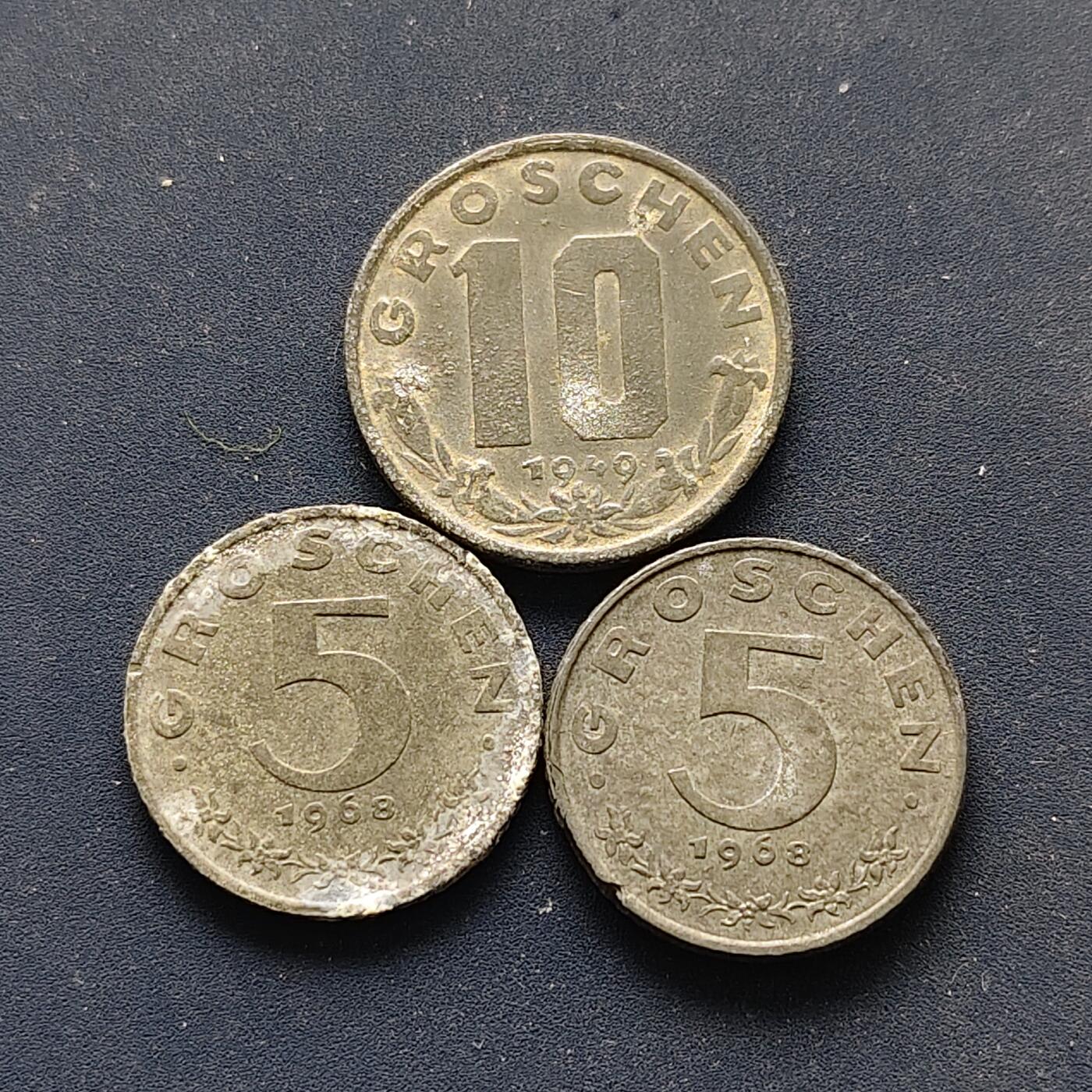 【全场包邮】纯粹捡漏拍498场-持续更新中 奥地利各年份锌币3枚一组