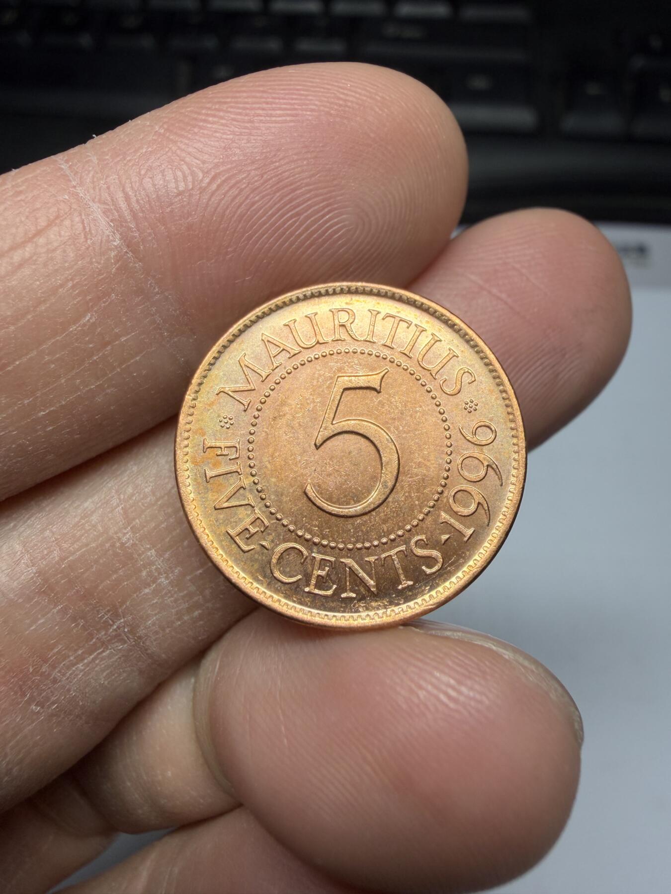 2025年集古藏今外币拍卖第二期-第1场—（总第301拍），可以寄存60天，满160元包邮。 1996年毛里求斯5分