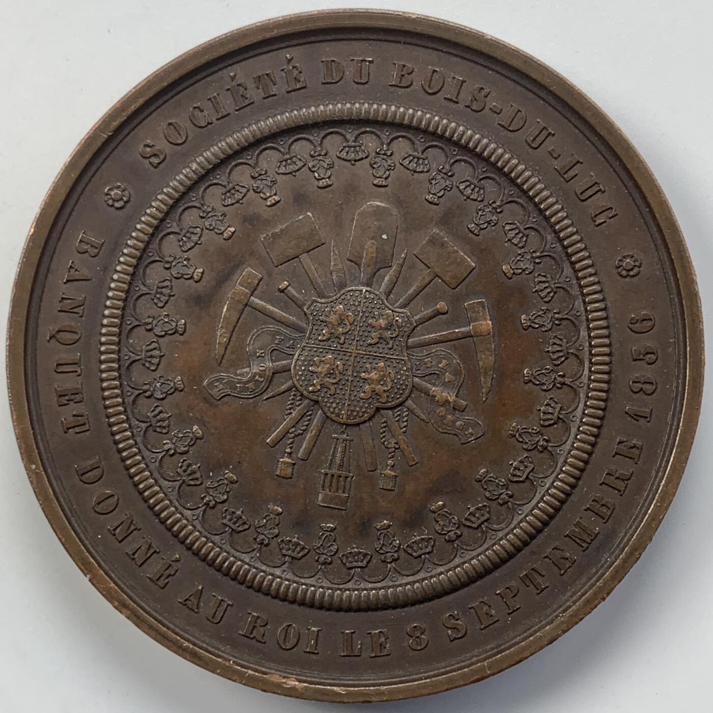 掌中浮雕-藏着的欧洲第051场 1856年比利时利奥波德一世铜章，59mm