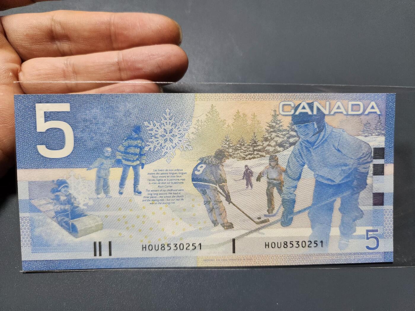 1月27号晚上8点 外国纸币自动截拍第14场 加拿大5元新品