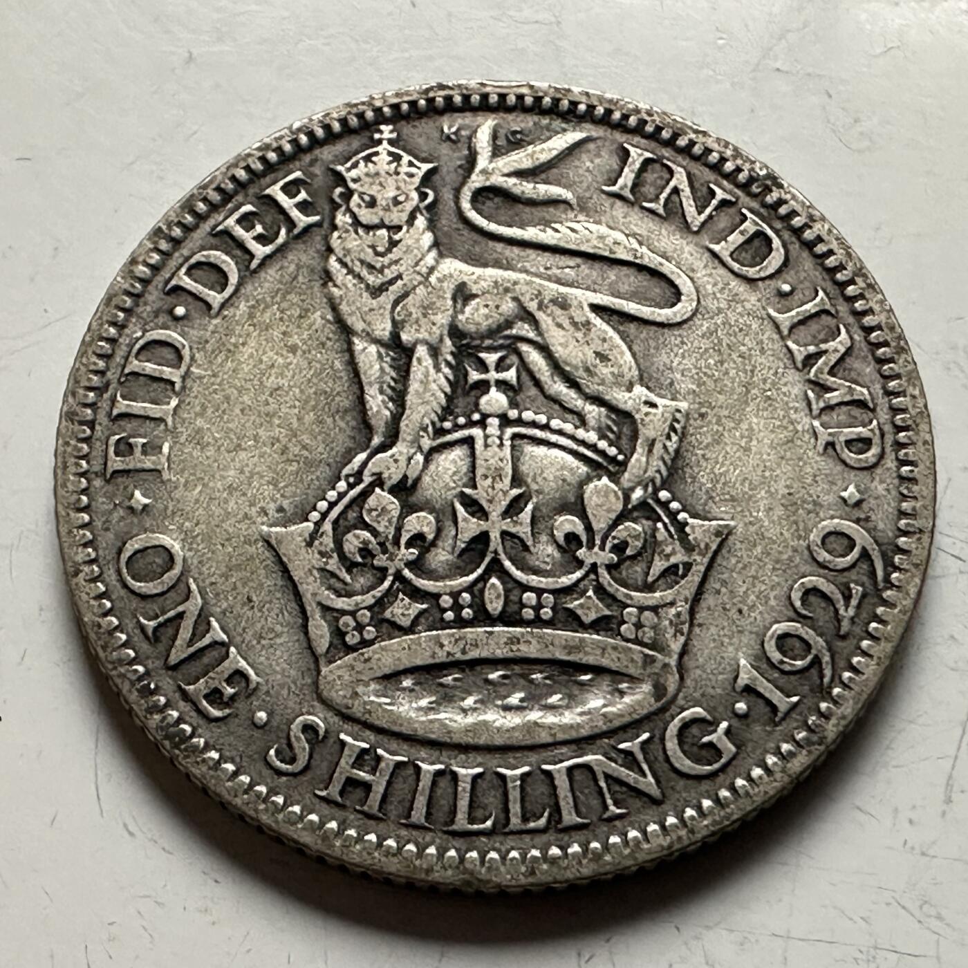 🌹外币初藏🌹🐯2026年第13场  每周二四六晚8️⃣点 接代拍  英国1929年1先令银币 5.65克50%银