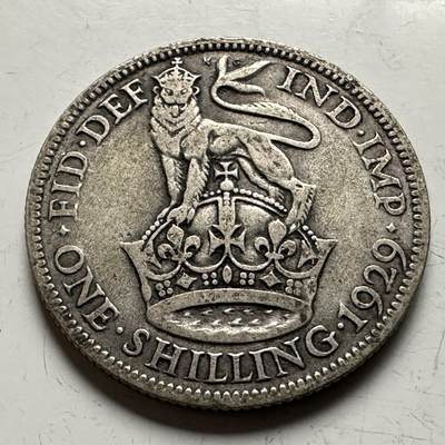 🌹外币初藏🌹🐯2026年第13场  每周二四六晚8️⃣点 接代拍 -  英国1929年1先令银币 5.65克50%银