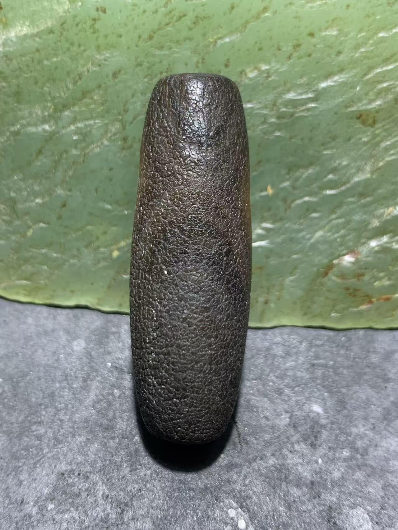 精美冰飘药师玛瑙龙鳞风化纹桶珠一个