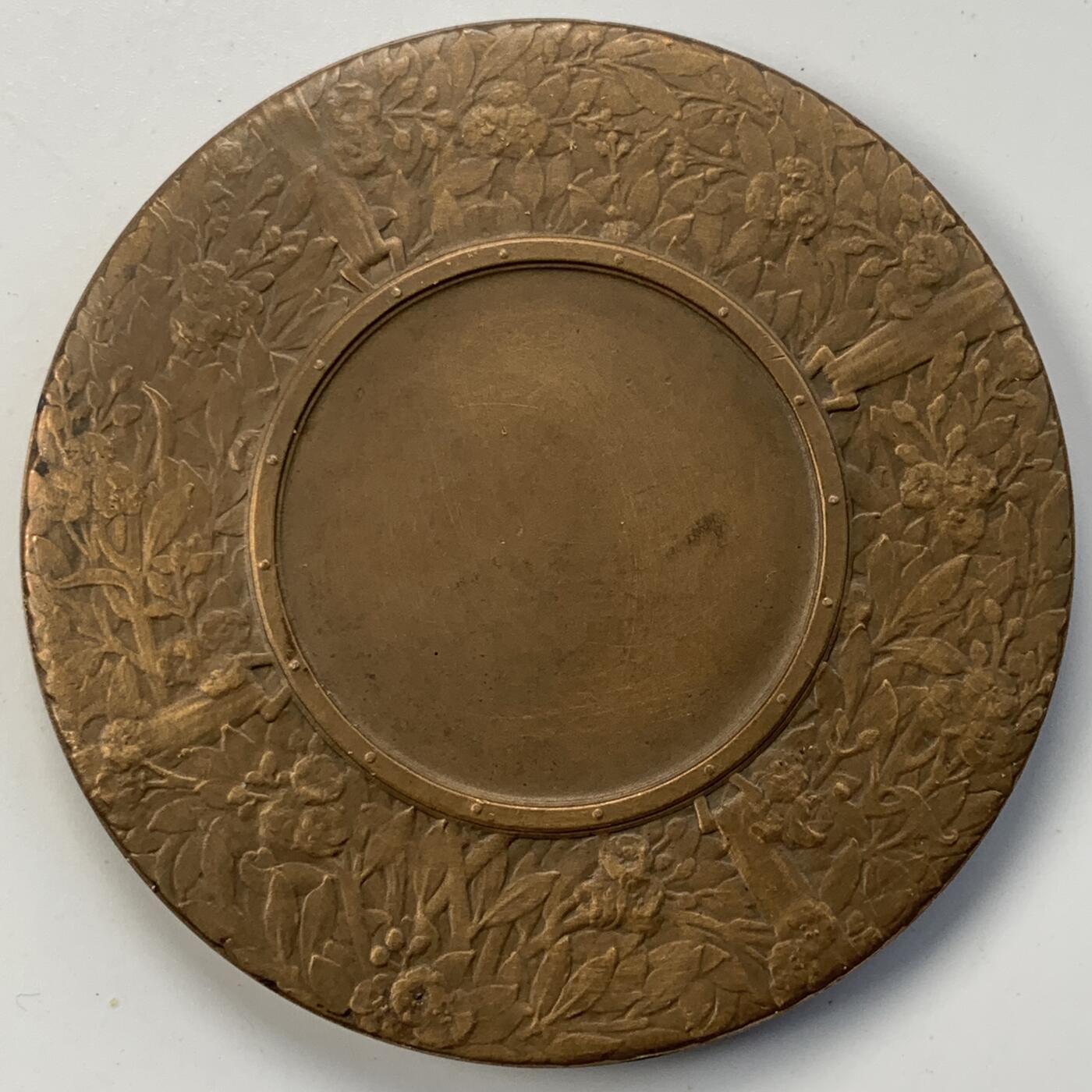 掌中浮雕-藏着的欧洲第051场 1918年法国一战圣沙蒙坦克应用纪念铜章，68mm，  Nicolas Maier法国章优秀作品集#294号