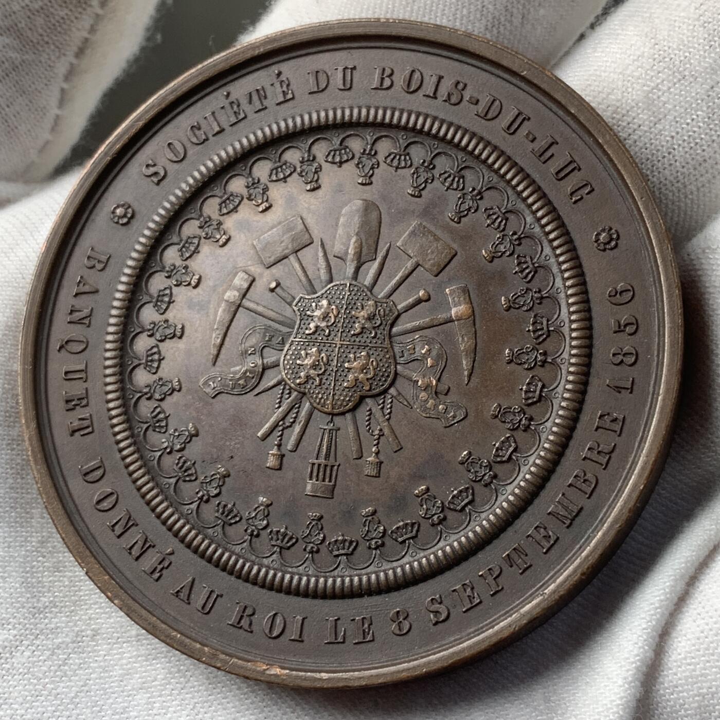 掌中浮雕-藏着的欧洲第051场 1856年比利时利奥波德一世铜章，59mm