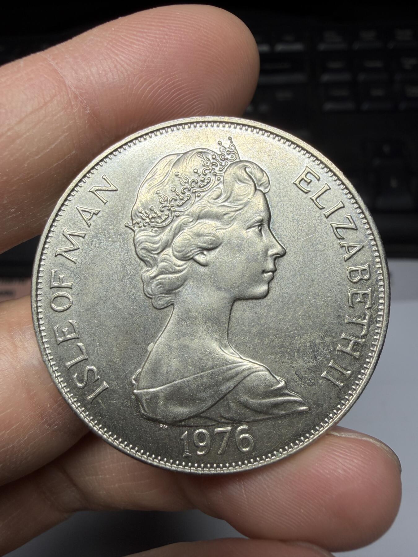 2025年集古藏今外币拍卖第二期-第1场—（总第301拍），可以寄存60天，满160元包邮。 1976年马恩岛纪念美国独立200周年克朗纪念币