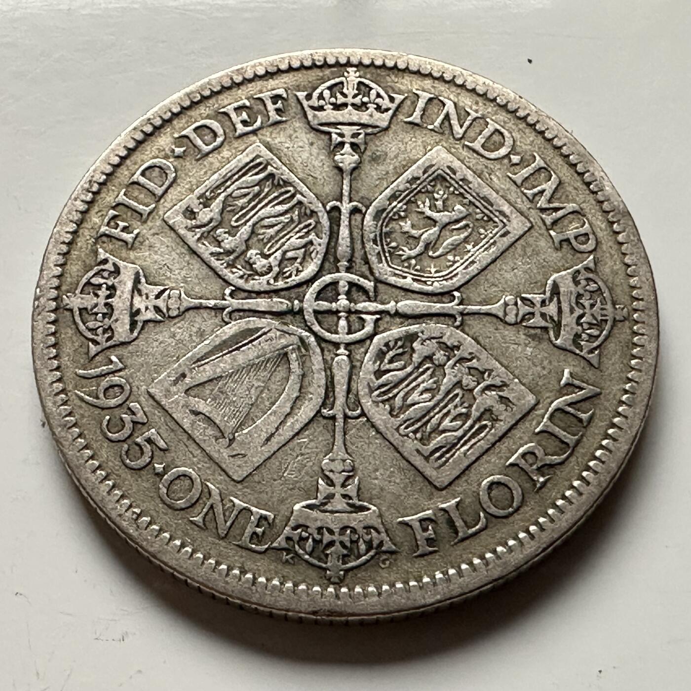 🌹外币初藏🌹🐯2026年第13场  每周二四六晚8️⃣点 接代拍  英国1935年1弗洛林银币 11.3克50%银 a