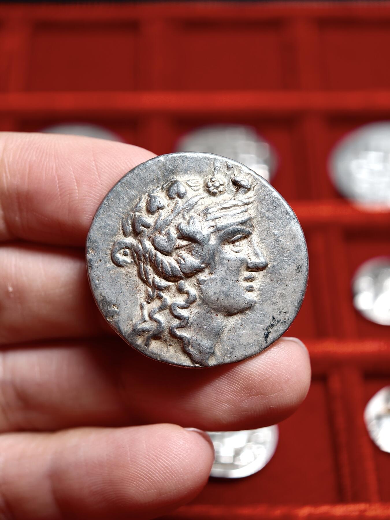 古希腊色雷斯萨索斯岛四德酒神大力神银币