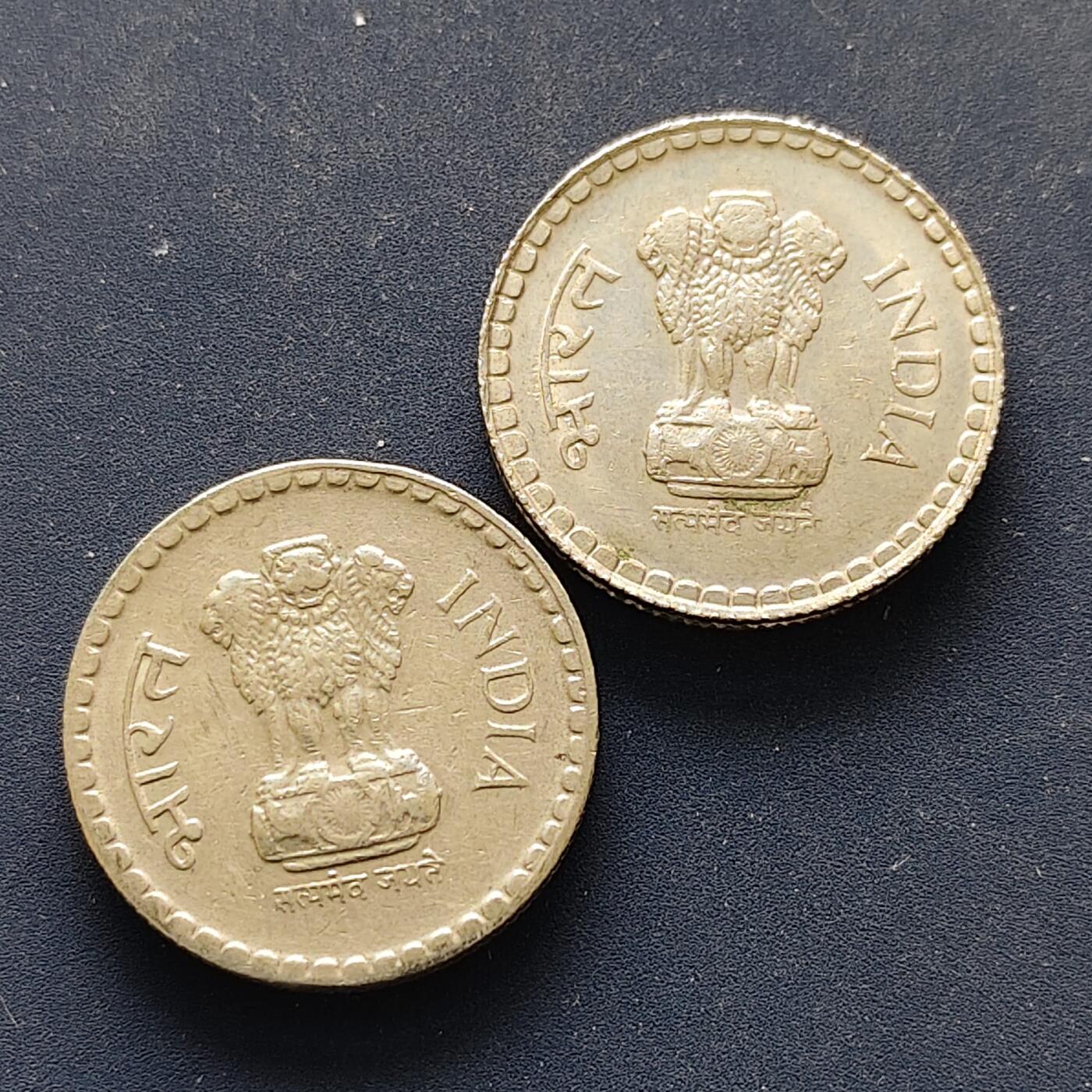 【全场包邮】纯粹捡漏拍498场-持续更新中 印度1995/2001年5卢比2枚一组