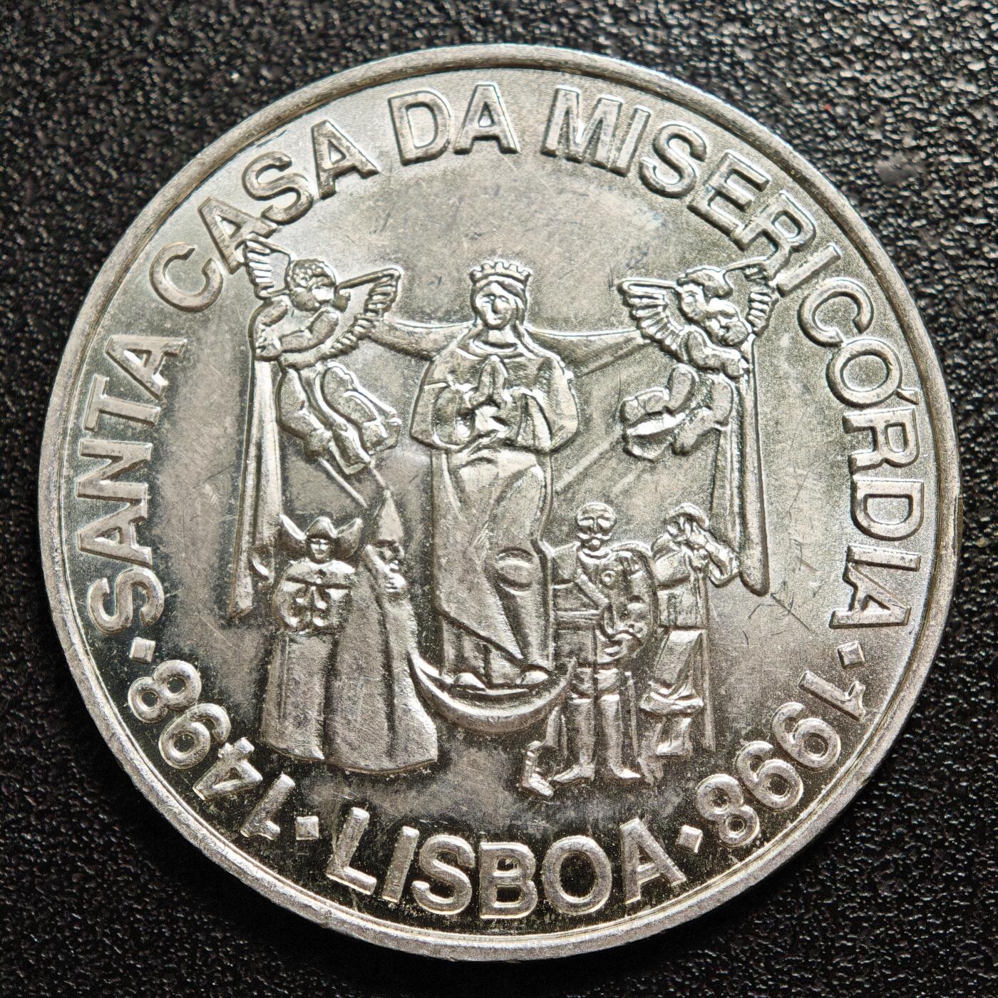 【德藏】世界币章拍卖第163期（拍品征集中~欢迎藏友联系） 1998年 葡萄牙米塞里科迪亚教堂500周年1000埃斯库多纪念银币 直径约：40mm；重约：27.1g