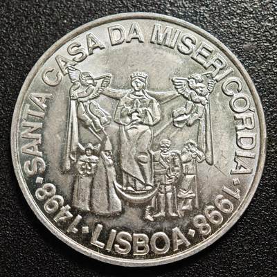 【德藏】世界币章拍卖第163期（拍品征集中~欢迎藏友联系） - 1998年 葡萄牙米塞里科迪亚教堂500周年1000埃斯库多纪念银币 直径约：40mm；重约：27.1g