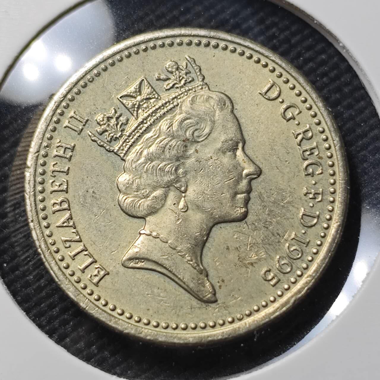 KK钱币收藏小铺  第390期  2月预留时间 周末发货  1995英国1镑 龙