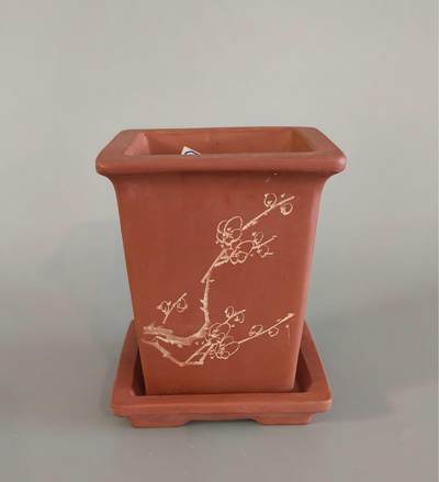 上海都达杂项专场九（全场包邮） - 清 紫砂刻兰花花盆1-421