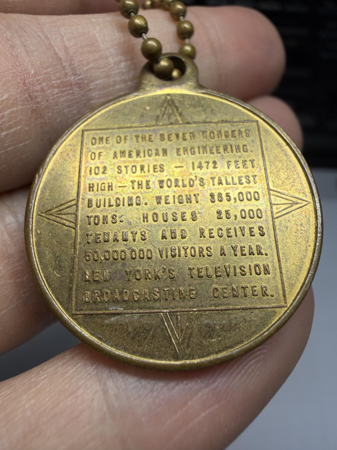 2025年集古藏今外币拍卖第二期-第1场—（总第301拍），可以寄存60天，满160元包邮。 纽约帝国大厦纪念章，直径28毫米