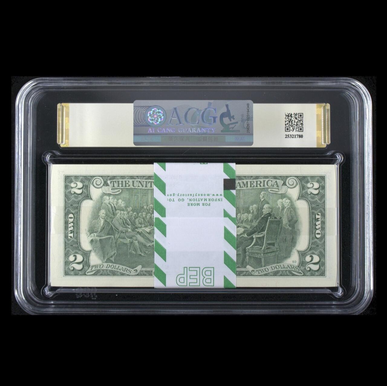 【礼羽收藏】🌏世界钱币拍卖第122期 2013年美国2美元补号 标准100连号 无347 爱藏综合评级67+（金马号36张 钻石号13张 狮子号1张）