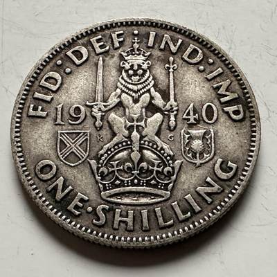 🌹外币初藏🌹🐯2026年第13场  每周二四六晚8️⃣点 接代拍 -  英国1940年1先令银币 5.65克50%银