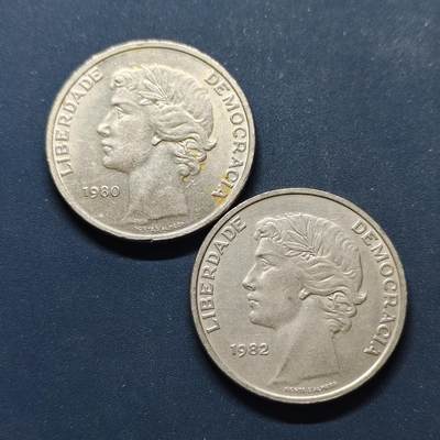 【全场包邮】纯粹捡漏拍498场-持续更新中 - 葡萄牙1980/1982年25埃斯库多2枚一组