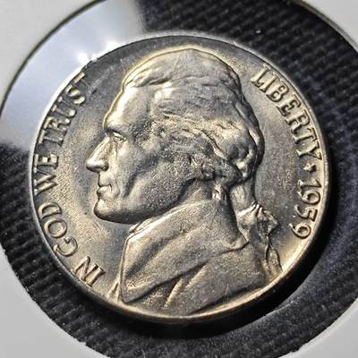 KK钱币收藏小铺  第390期  2月预留时间 周末发货 -  1959美国5分 好品