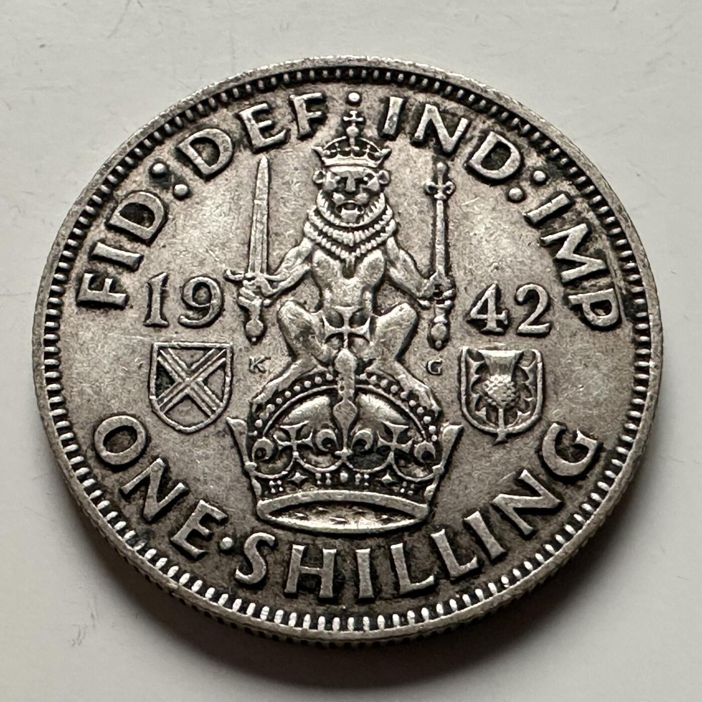 🌹外币初藏🌹🐯2026年第13场  每周二四六晚8️⃣点 接代拍  英国1942年1先令银币 5.65克50%银