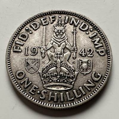 🌹外币初藏🌹🐯2026年第13场  每周二四六晚8️⃣点 接代拍 -  英国1942年1先令银币 5.65克50%银