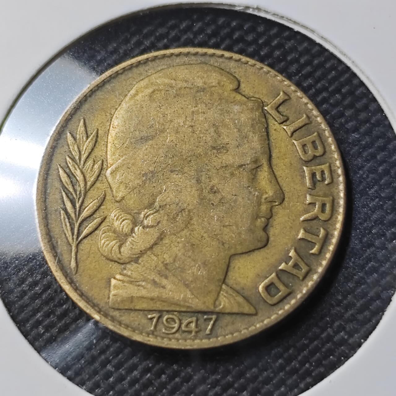 KK钱币收藏小铺  第390期  2月预留时间 周末发货  1947阿根廷20分铜币