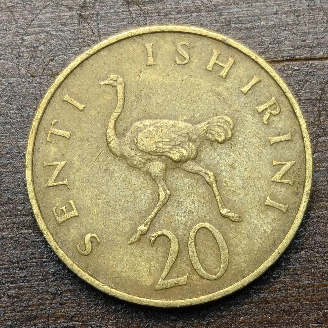 【铜匠收藏】★第142★散币专场 不寄存，30包邮。不满30元，支付5元运费。《接受代拍 代送NGC评级》 19【无寄存】坦桑尼亚 1977年 20先令 铜币 非洲鸵鸟 尼雷尔总统少年像