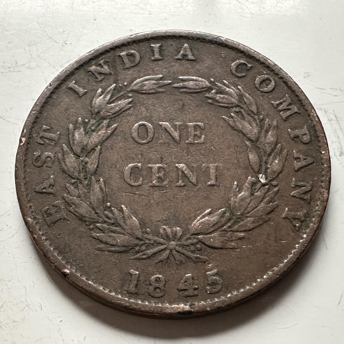 🌹外币初藏🌹🐯2026年第13场  每周二四六晚8️⃣点 接代拍 英属东印度公司1845年一分 a