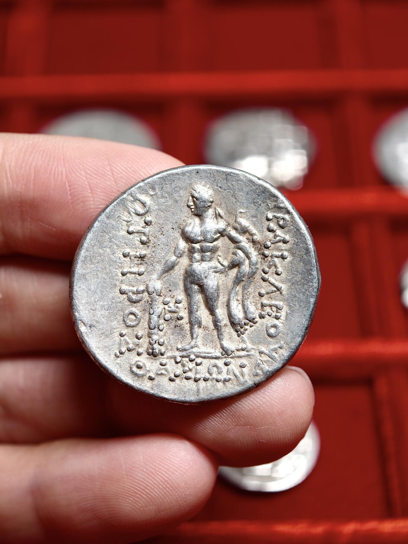 古希腊色雷斯萨索斯岛四德酒神大力神银币