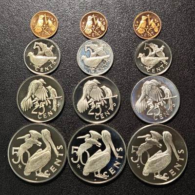 【德藏】世界币章拍卖第163期（拍品征集中~欢迎藏友联系） - 12枚一组 英属维尔京群岛珍惜鸟类精制币 1分5分25分50分各3枚