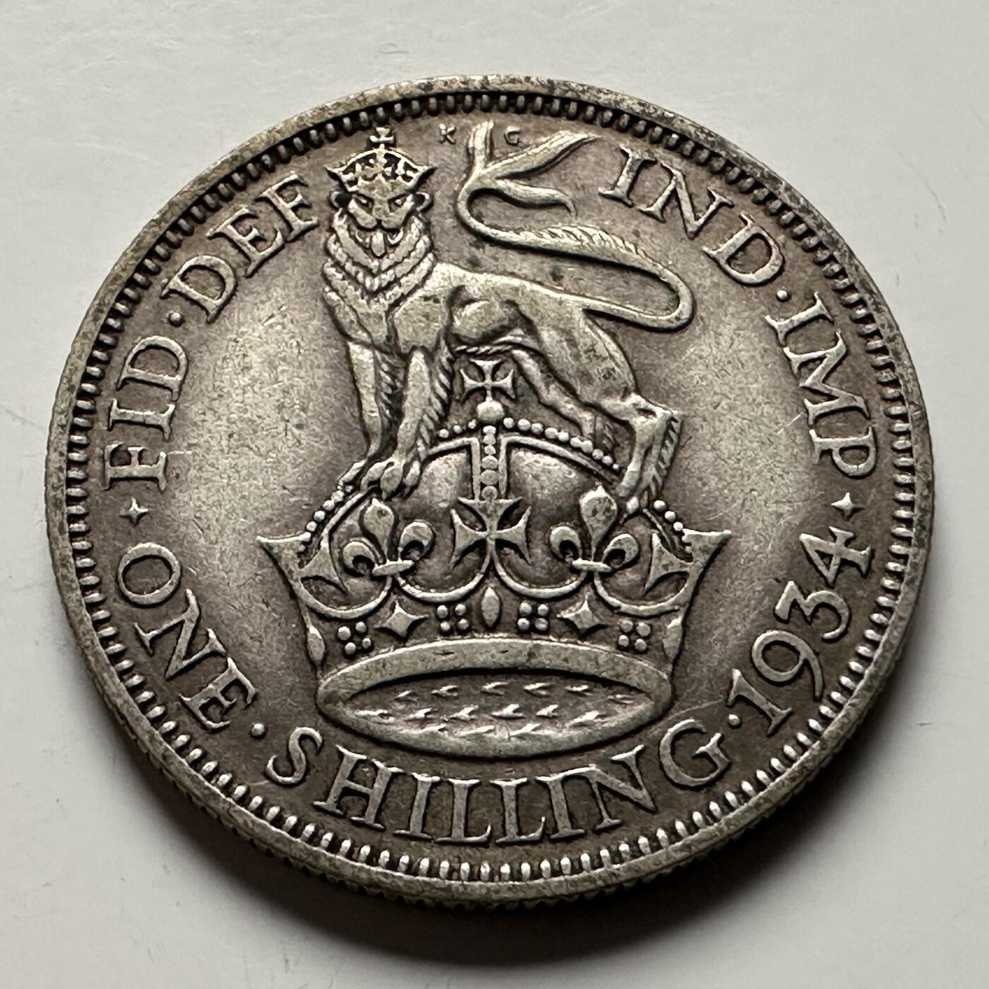 🌹外币初藏🌹🐯2026年第13场  每周二四六晚8️⃣点 接代拍  英国1934年1先令银币 5.65克50%银 b