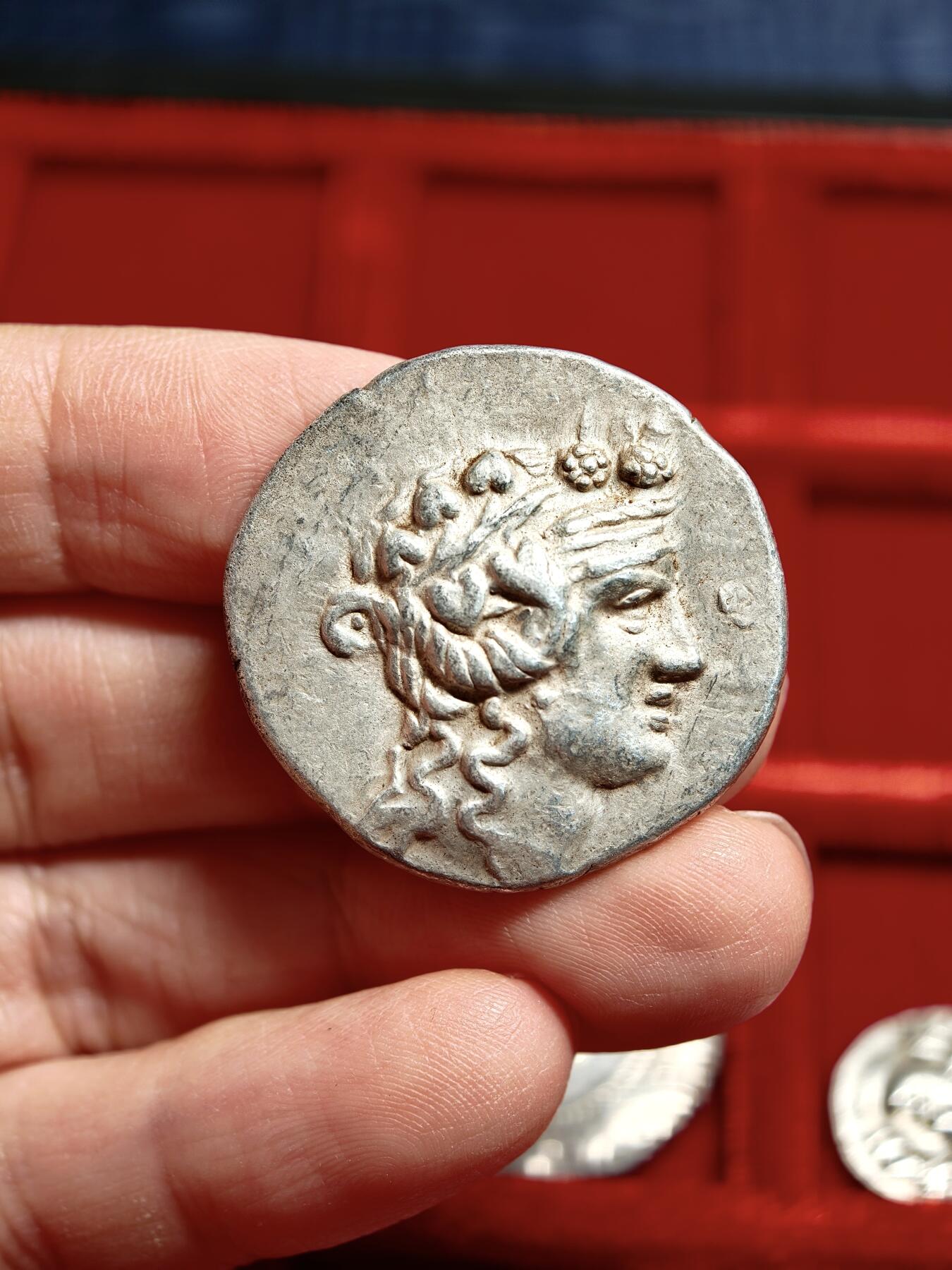 评级古希腊色雷斯萨索斯岛四德酒神大力神银币