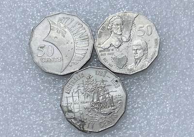 第一海外回流一元起拍收藏 散集专场  第296期 - 澳大利亚50分纪念币 3枚