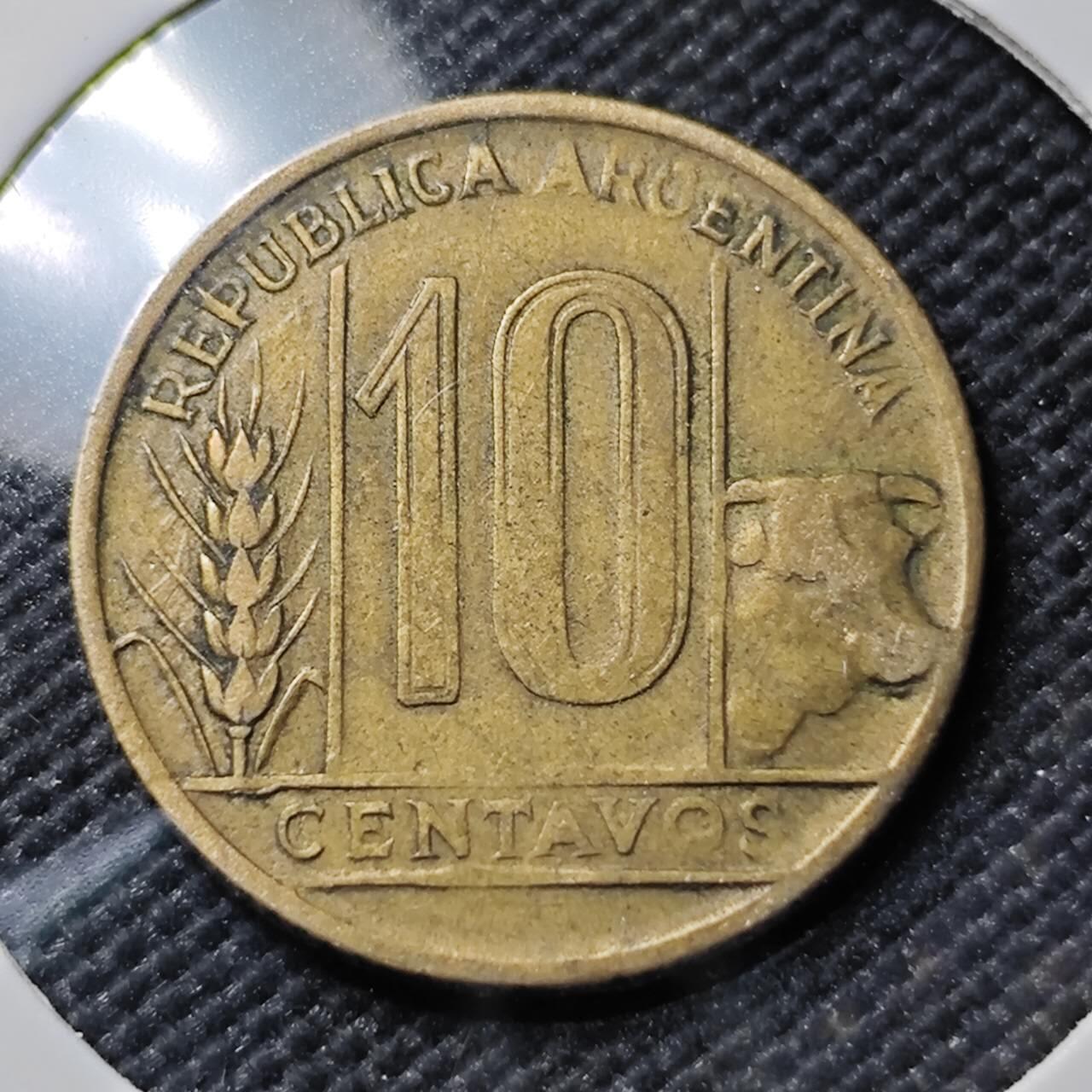 KK钱币收藏小铺  第390期  2月预留时间 周末发货  1949阿根廷10分铜币