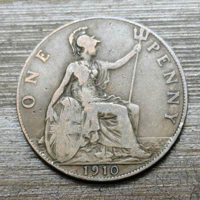 【铜匠收藏】★第141★散币专场 不寄存，30包邮。不满30元，支付5元运费。《接受代拍 代送NGC评级》 - 73【无寄存】英国 1910年 1便士 爱七 铜币