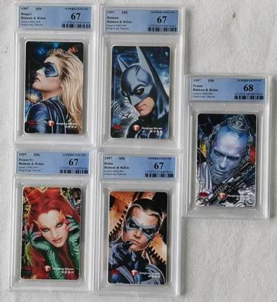 【琪哥网】评级磁卡综合场(125） - 【PCGS67-68】香港漫威电话卡5枚